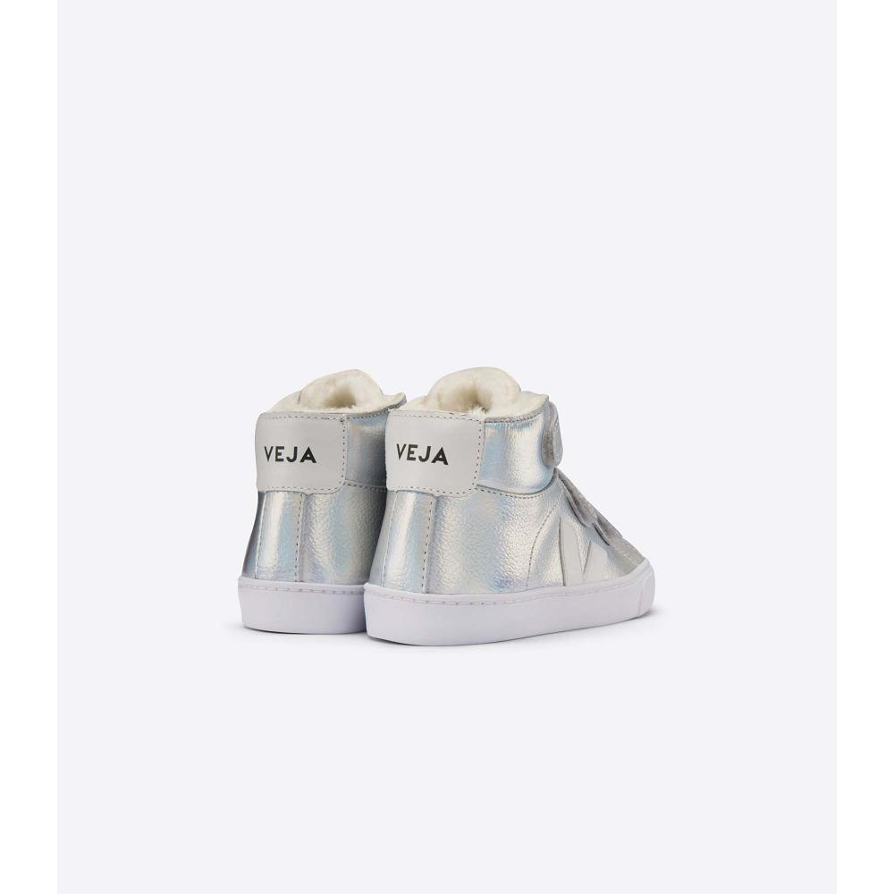 Inalti Copii Veja ESPLAR MID FURED LEATHER Silver/White | RO 693CTV